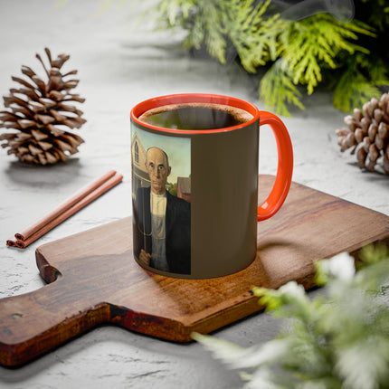 American Gothic by Grant Wood Colorful Mugs (11oz, 15oz)