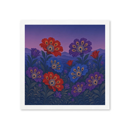 🦚🌺 The Peacock Jewel Twilight Garden Napkins – Art Deco Floral Elegance