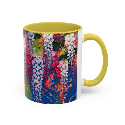 Golden Wisteria Elegance Colorful Mugs (11oz, 15oz)