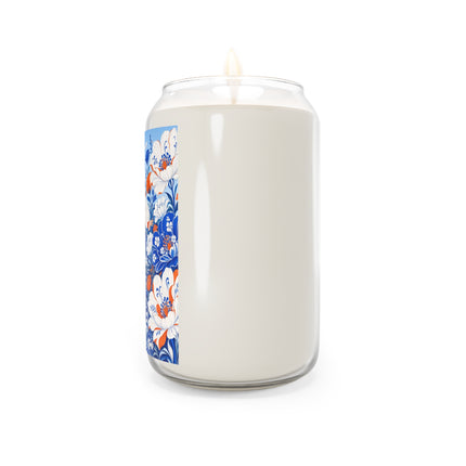 🌸💙 The Lady Of The Blue Blossom Garden Scented Soy Candle – Art Deco Floral Elegance
