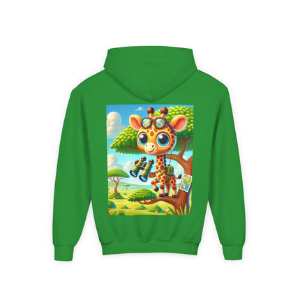 Giraffe Lookout Youth Hooded Sweatshirt – Adventure, Curiosity & Cozy Comfort