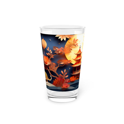 Tiger at an Autumn Moon Viewing Glass, 16oz