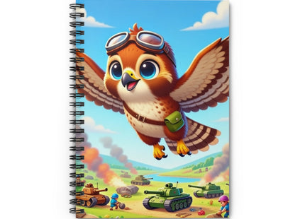 Red-Tailed Hawk in Battle Spiral Notebook - Ruled Line