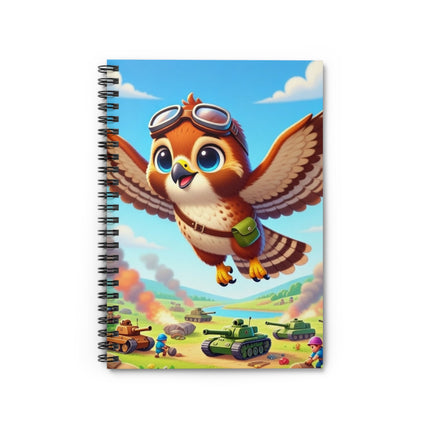 Red-Tailed Hawk in Battle Spiral Notebook - Ruled Line