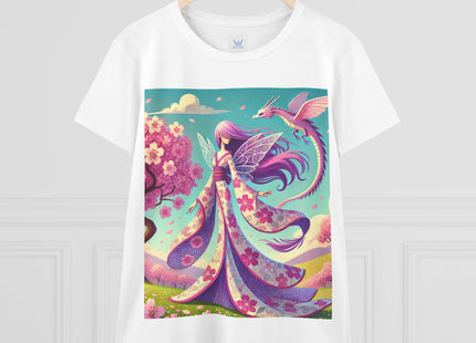 Petals in the Wind: The Kimono Fairy and the Sky Dragon Cotton Tee