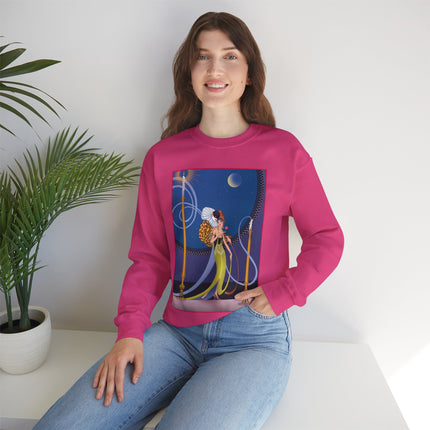 Smoke and Secrets: A Glamorous Encounter in Prohibition Era Heavy Blend™ Crewneck Sweatshirt