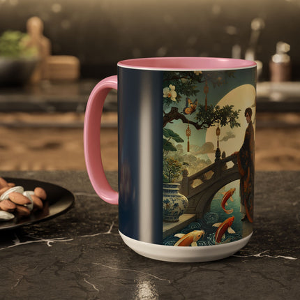 Moonlit Bridge Gentleman Colorful Mug – Imperial Serenity & Moonlit Harmony