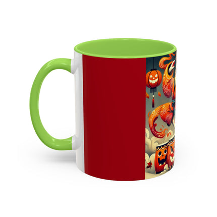Jack-O’-Lantern Drums & The Kabuki Rabbit Colorful Mugs (11oz, 15oz)