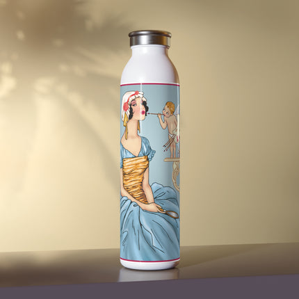 The Enchanting Painter: A Fairy's Artistic Touch Slim Water Bottle