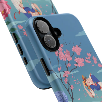 🌸☂️ The Lady Of The Falling Blossoms Phone Case – Art Deco Garden Whimsy