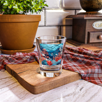 Enchanting Underwater Scene Shot Glass, 1.5oz