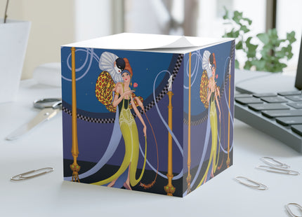 Smoke and Secrets: A Glamorous Encounter in Prohibition Era Note Cube
