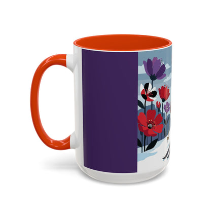 🎿❄️ The Winter Flower Skier Colorful Mug – Art Deco Alpine Fantasy