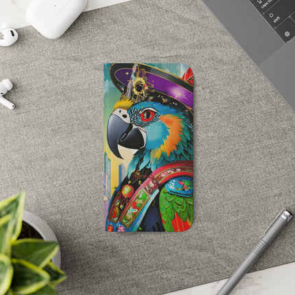 🦜⚡ Tech Plumes Flip Case – Neon Feathers & Futuristic Brilliance
