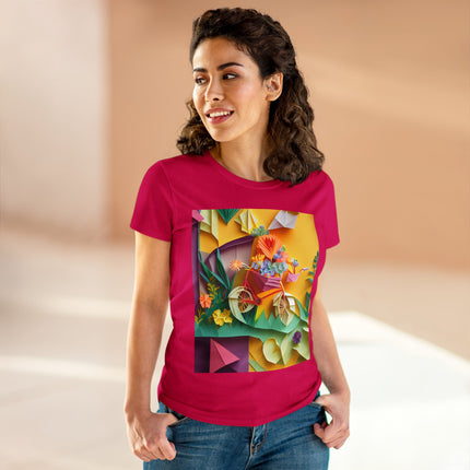 Origami Bicycle Women's Midweight Cotton Tee
