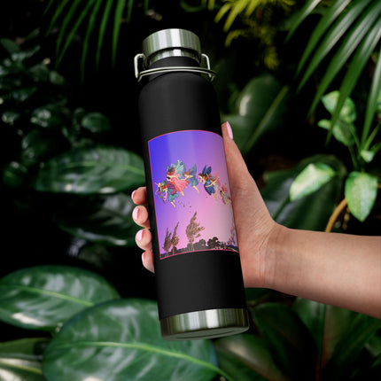 Fairies, Pixies, and Petals in Twilight's Embrace Copper Vacuum Insulated Bottle, 22 oz