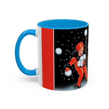 A Festive Snowball Toss Colorful Mugs (11oz, 15oz)