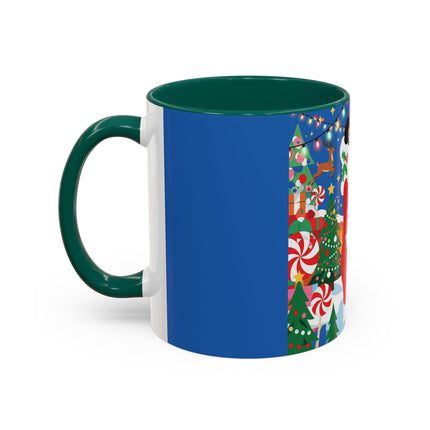 🦌🍬 The Lady Of The Peppermint Christmas Garden Colorful Mug – Colorful Art Deco Holiday Fantasy