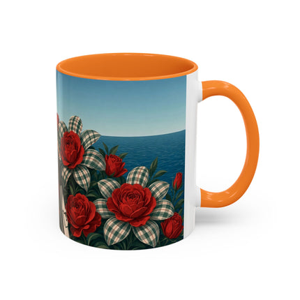 ⛵🌹 The Seaside Rose Traveler Colorful Mug – Art Deco Floral Elegance