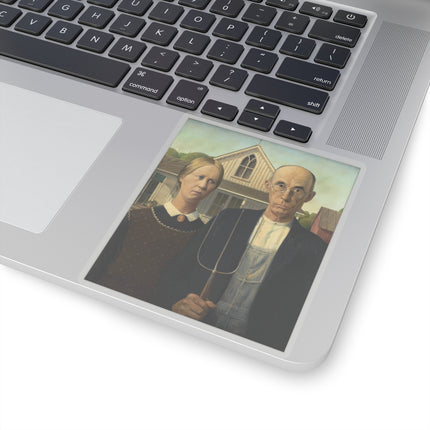 American Gothic by Grant Wood Kiss-Cut Stickers (4 Sizes)