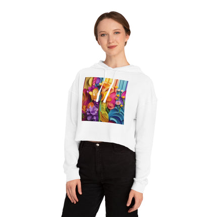 The Graceful Freesia Women’s Cropped Hooded Sweatshirt