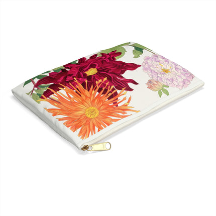 Dahlia Accessory Pouch – Botanical Art Design Inspired By Tanigami Kônan