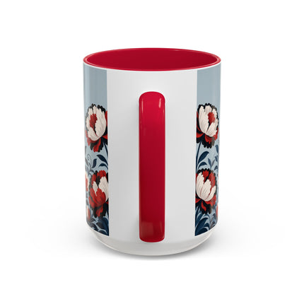 ❤️🌺 The Scarlet Blossom Dancer Colorful Mug – Art Deco Fashion Whimsy