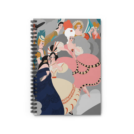 Celestial Masquerade Spiral Notebook – Theatrical Elegance & Whimsical Clouds