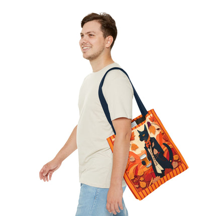 Siamese Cat at an Autumn Harvest Fair Tote Bag (AOP)