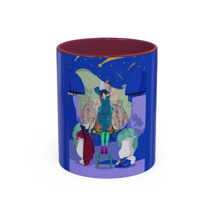 Wishes Beneath the Comet Sky Colorful Mug (11oz, 15oz) – Celestial Magic, Art Deco Elegance & Dreamy Wonder