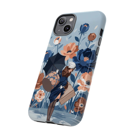 ☂️🌺 The Lady Of The Traveling Garden Phone Case – Art Deco Floral Adventure
