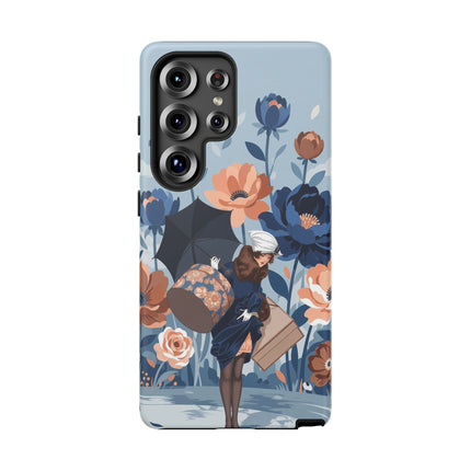 ☂️🌺 The Lady Of The Traveling Garden Phone Case – Art Deco Floral Adventure