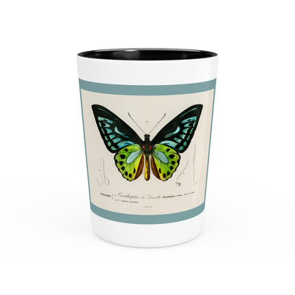 Green Birdwing by Charles Dessalines D' Orbigny Ceramic Shot Glass