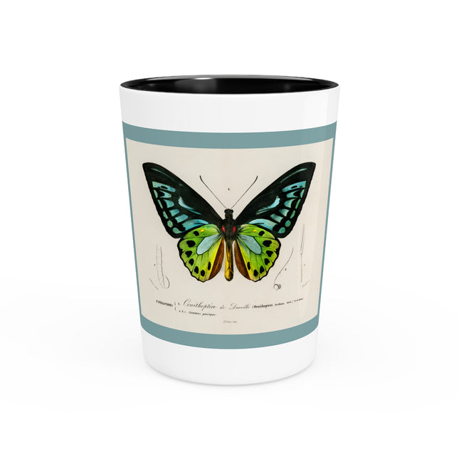 Green Birdwing by Charles Dessalines D' Orbigny Ceramic Shot Glass