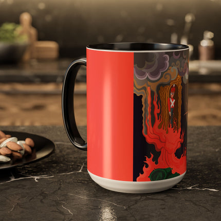The Firebird's Awakening Colorful Mug (11oz, 15oz) – Ballet Fantasy, Mythic Fire & Art Deco Drama