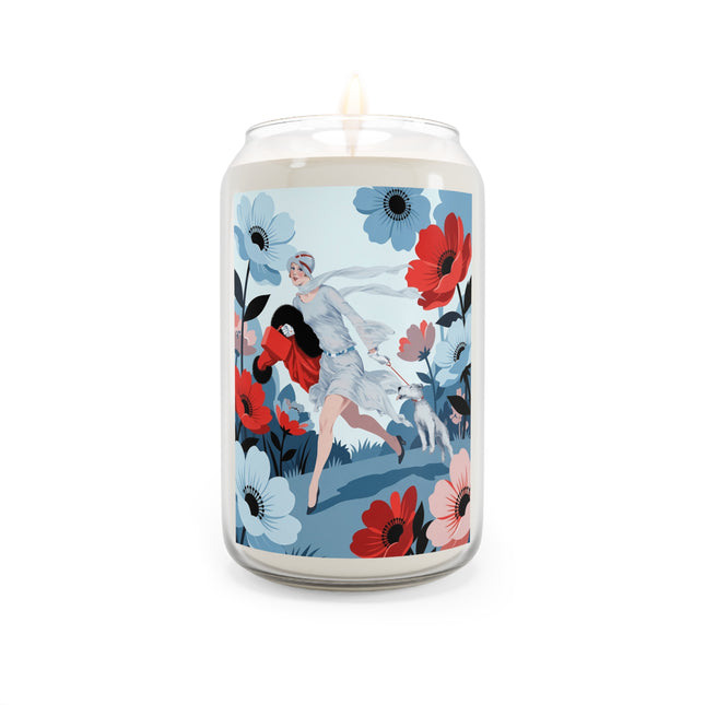 🐕🌺 The Floral Dash Scented Soy Candle – Art Deco Garden Adventure