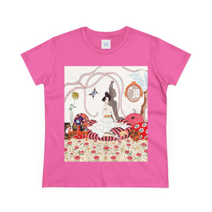 🌹🐕 The Rose Salon Companion Cotton Tee – Art Deco Fashion & Dog Elegance