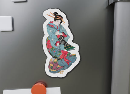 Beauties in a Spring Storm by Keisai Eisen Die-Cut Magnets (5 Sizes)