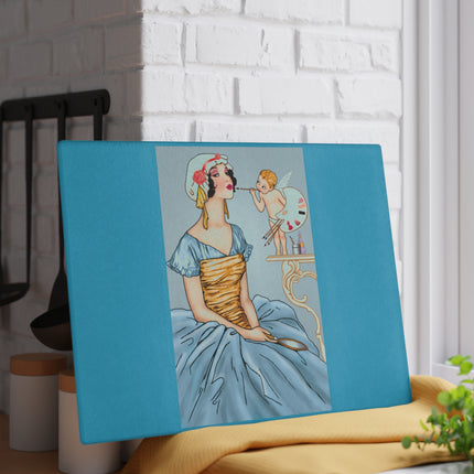 The Enchanting Painter: A Fairy's Artistic Touch Glass Cutting Board