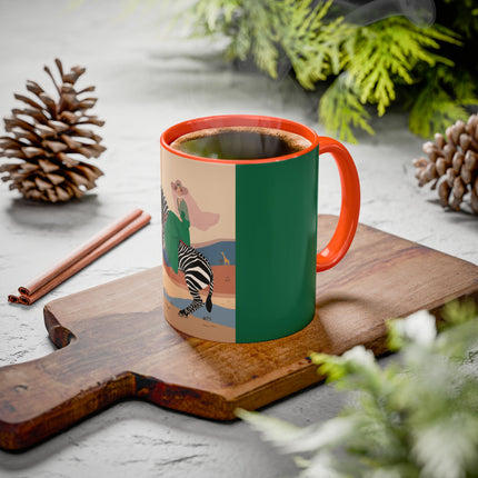 Zebra Rider Colorful Mugs – Safari Chic & Art Deco Adventure