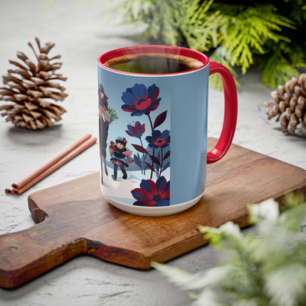 🎁🌺 The Christmas Gift Garden Stroll Colorful Mug – Art Deco Holiday Fantasy
