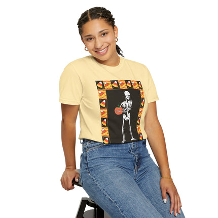 Candy Corn Skeleton Unisex Garment-Dyed T-shirt