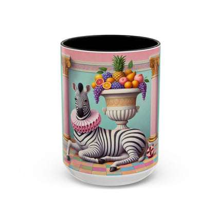 Still Life with Zebra, Fruit, and Pink Columns Colorful Mugs (11oz, 15oz)