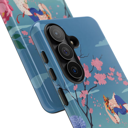🌸☂️ The Lady Of The Falling Blossoms Phone Case – Art Deco Garden Whimsy