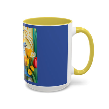 Blue Jays in a Spring Garden Colorful Mugs (11oz, 15oz)