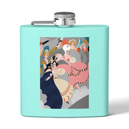Celestial Masquerade Stainless Steel Flask – Theatrical Elegance & Floating Whimsy
