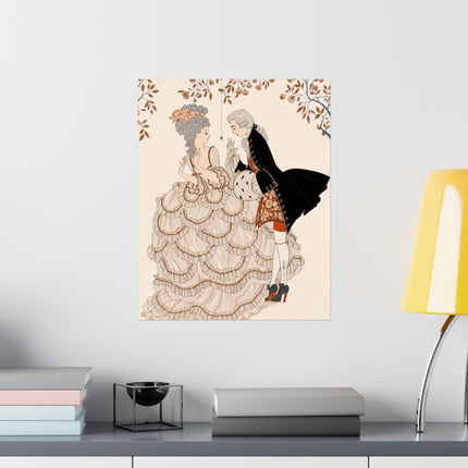 🎭🌸 Gallant Pretense Matte Vertical Poster – Romantic Art Deco Elegance