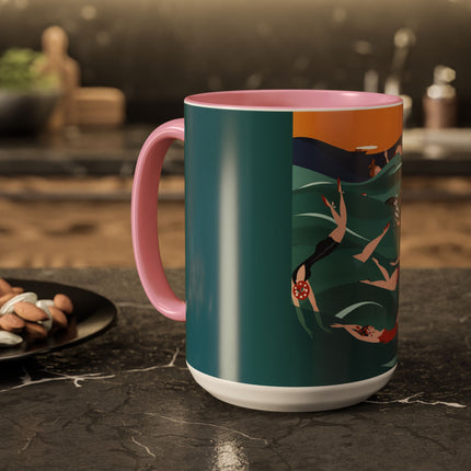 Summer Splash Colorful Mugs – Retro Beach Joy & Carefree Summer Vibes