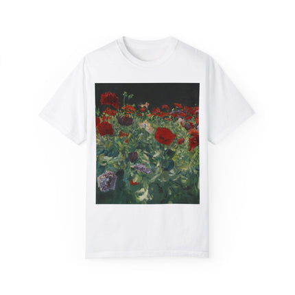 Poppies (A Study of Poppies for Carnation, Lily, Lily, Rose) by John Singer Sargent Unisex Garment-Dyed T-shirt