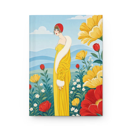 🌼💛 The Golden Garden Promenade Hardcover Journal – Art Deco Floral Elegance